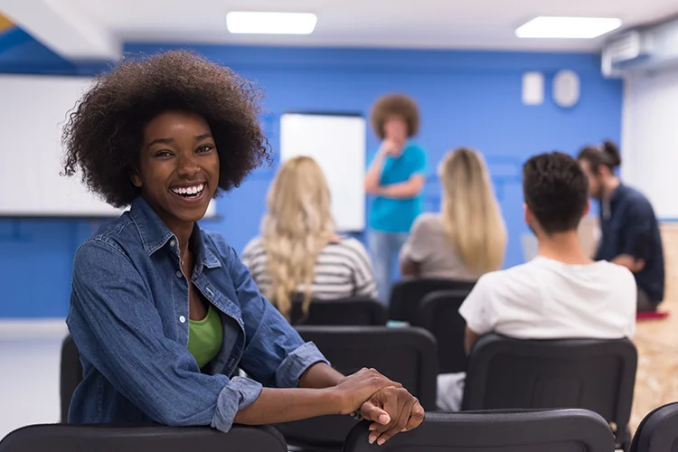 Young black youth on training course.